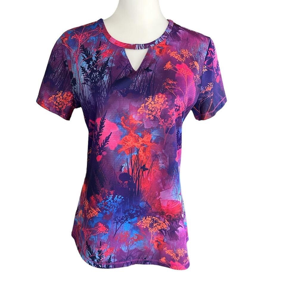 Reel Legends Short Sleeve Top Freeline Medium  Purple Pink Orange